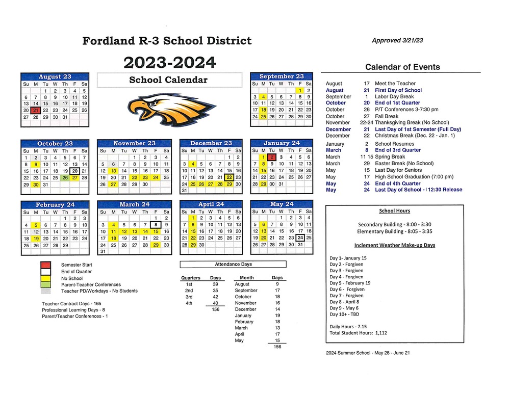 2023/24 District Calendar